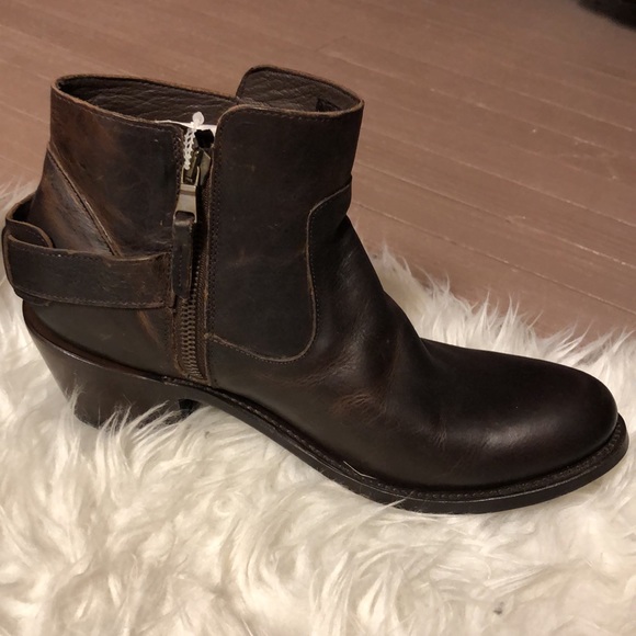 JB Dillion Brown Leather Zip Up Ankle Boots (New) - Picture 2 of 10